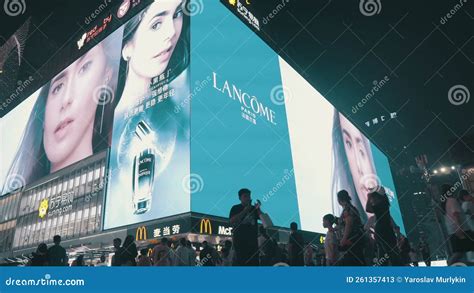 The Stunning Naked Eye Giant 3D Display In Chongqing China Stock Video Video Of Media
