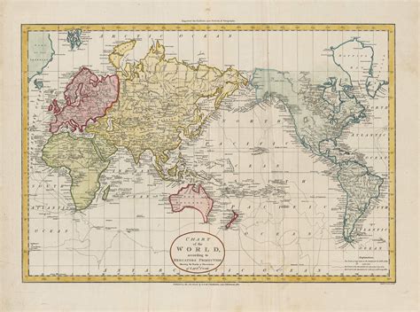 Captain Cook's Voyages World Wall Map Published 1801 | Wall maps, Map, Captain cook