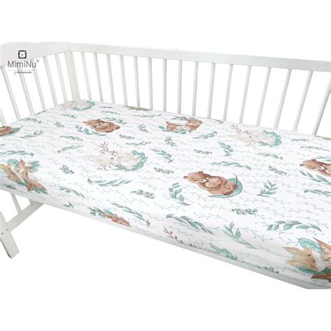 Cearceaf Din Bumbac Cu Elastic Pentru Patut 120x60 Cm Lul Bebe Tei