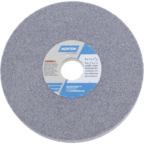 Norton Surface Grinding Wheel 8 Dia 1 Thick 1 14 Arbor 46 Grit Msc Direct