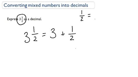 Mixed Numbers To Decimals