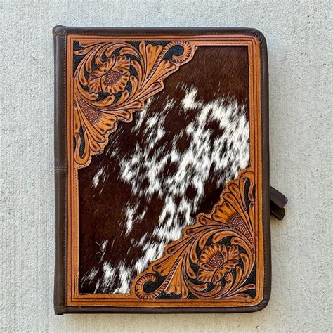 Cowhide Business Portfolio Etsy