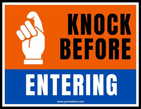 22 Printable Please Knock Signs