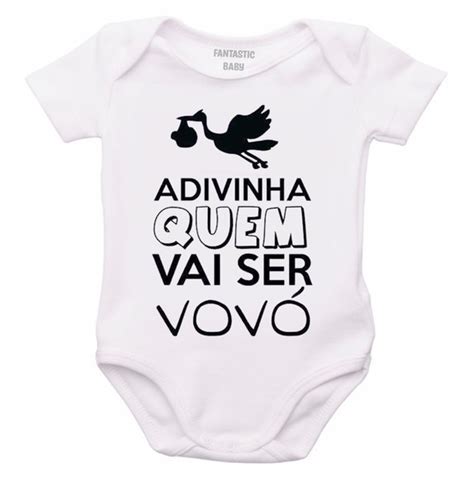 roupa body bebe personalizado ADIVINHA QUEM VAI SER VOVÓ Elo7