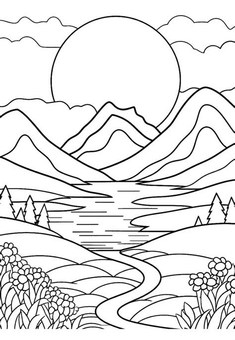 Desenho De Natureza Fácil - Desenhos de Natureza para pintar - Pop Lembrancinhas