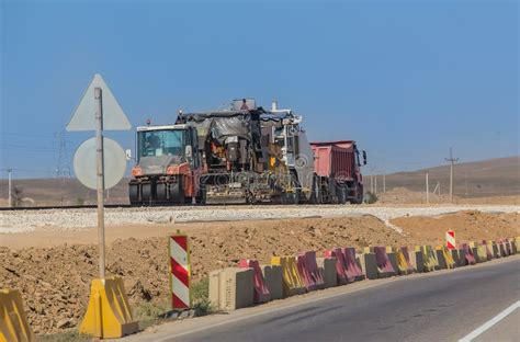 Construction Equipment on the Construction of Highway Stock Image ...