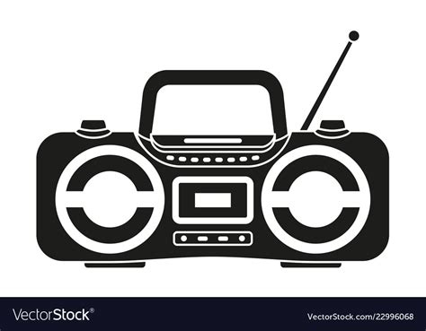 Black And White Boombox Silhouette Royalty Free Vector Image