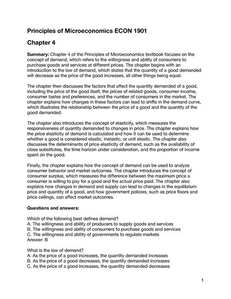 Econ Chapter Principles Of Microeconomics Econ Chapter