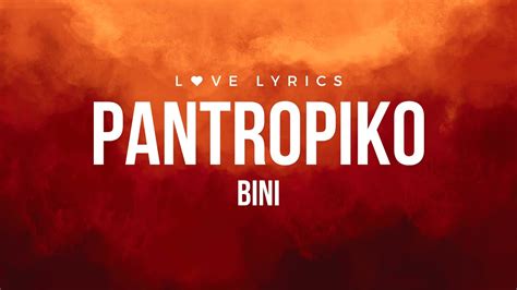 Pantropiko Bini Lyrics Youtube