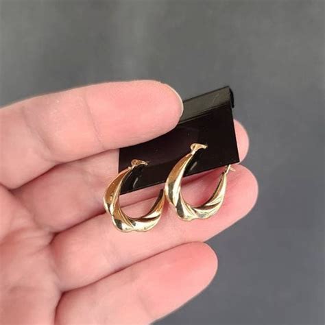 10k Gold Hoops Etsy