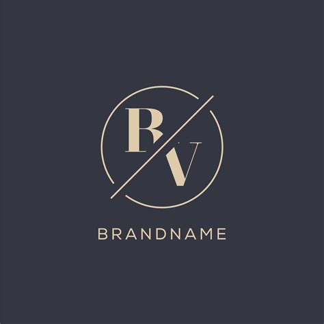 Initial Letter BV Logo With Simple Circle Line Elegant Look Monogram