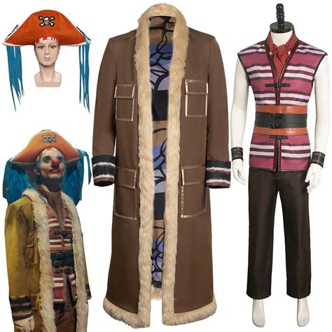 Buggy Anime Live Action TV One Piece Jacket Stripe Set Cosplay Costume ...