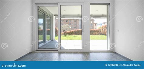 Modern Apartment with Large, Bright Windows Stock Photo - Image of interior, grass: 130872304