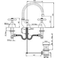 Batteria Lavabo 3 Fori Con Bocca Orientabile Paini Liberty 17CR214 Cromo