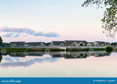 Retirement Homes By The Lake Stock Photo Image Of Landscape Private