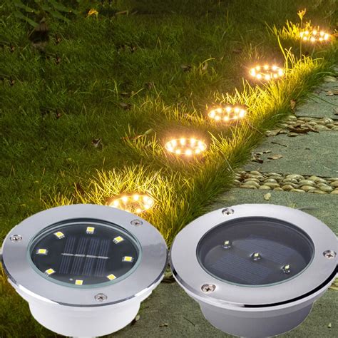 3 8LED Outdoor Waterproof LED Solar Underground Light Ground Garden