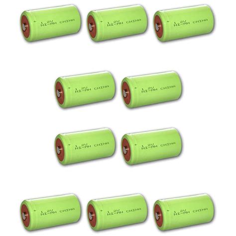 10x Exell 1 2V 8000mAh NiMH D Rechargeable Battery Button Top Cell