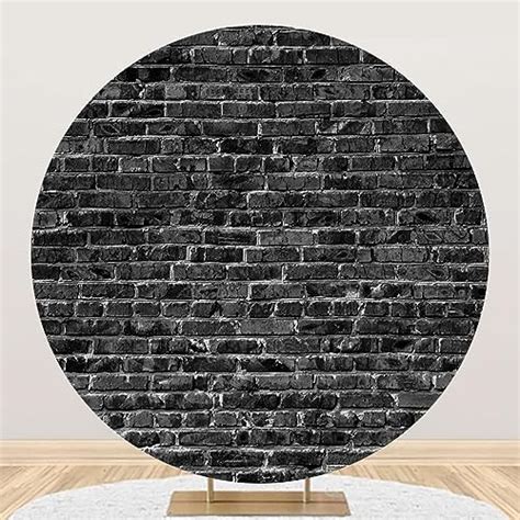 Amazon Renaiss X Ft Black Brick Wall Round Backdrop Covers For