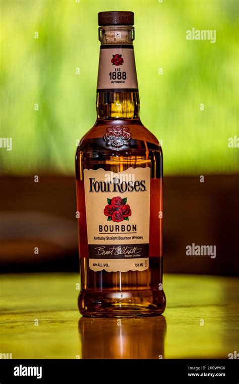 A Bottle Of Four Roses Bourbon Whisky Stock Photo Alamy