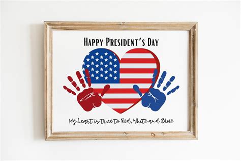 President's Day Handprint Craft, Printable USA Presidents Day, American ...