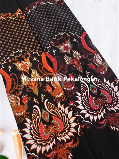 Kain Batik Printing Motif Bunga Teratai Cendrawasih Kembar Ht Lazada