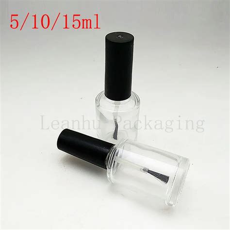 5ML 10ML 15ML Leere Transparente Glas Nagellack Flaschen Pinsel Deckel