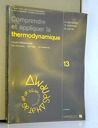 Amazon Comprendre Et Appliquer La Thermodynamique Cours