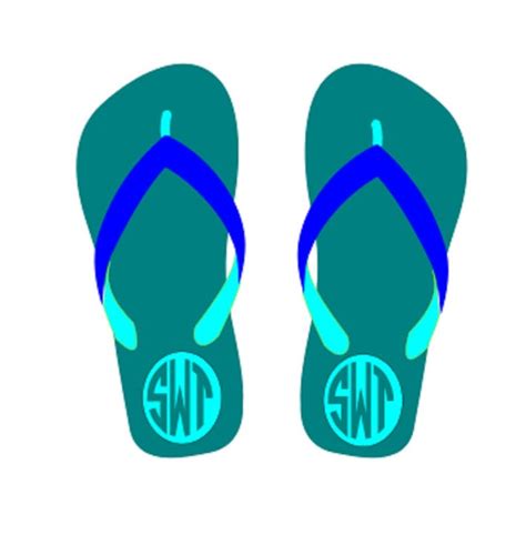 Items Similar To Monogram Summer Beach Flip Flops Svg Dxf Eps Vinyl