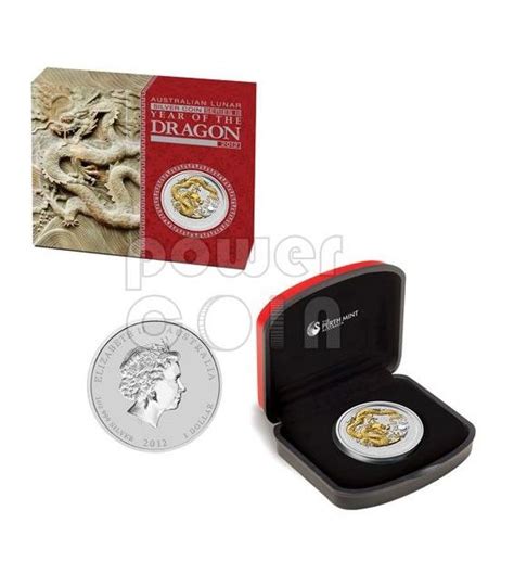 Dragon Lunar Year Series Oz Gilded Silver Coin Australia