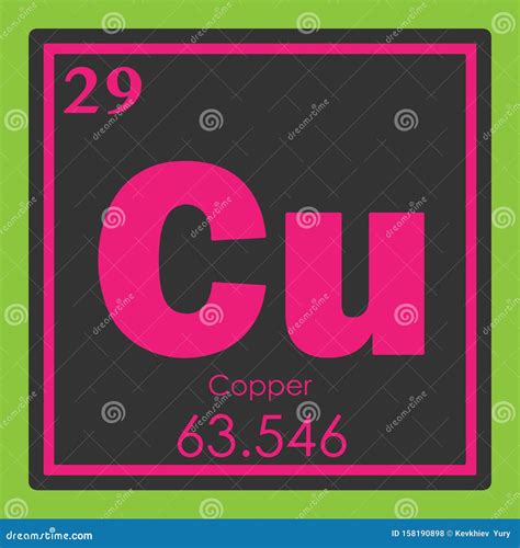 Copper Element Periodic Table Vector Illustration Stock Vector Illustration Of Molecule