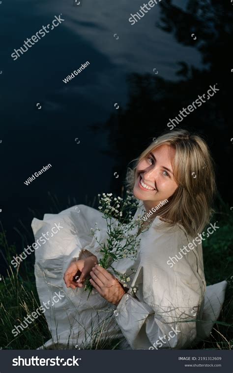 Happy Sensual Smiling Blonde Woman White Stock Photo Shutterstock