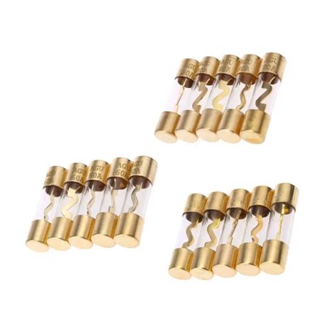 5pcs Gold Plated Glass Agu Fuse Fuses Pack Car Audio Amp Amplifier 60