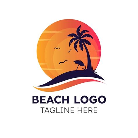 Logotipo De Playa Degradado Vector Gratis