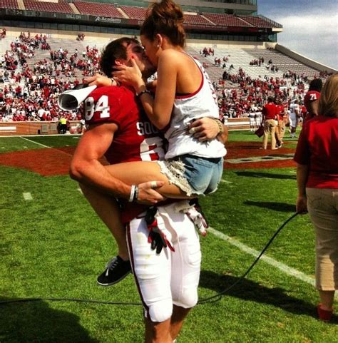 Football Girlfriend Life Kisses After A Touchdown Love Football