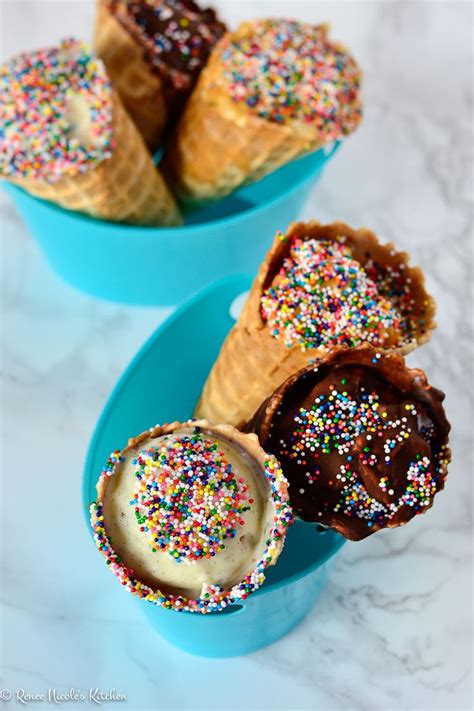 Dipped Ice Cream Cones With Homemade Magic Shell Recipe Dipped Ice