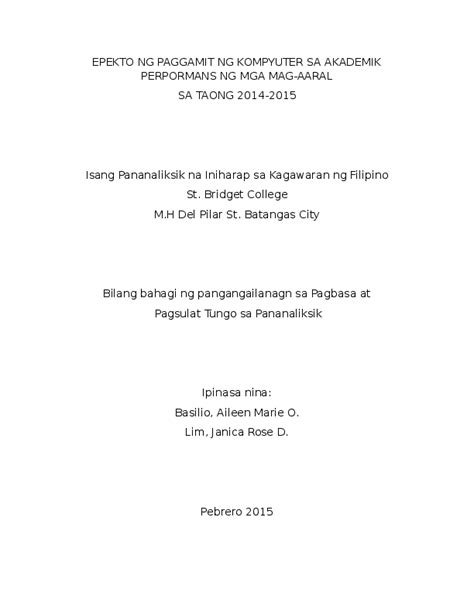 Halimbawa Ng Pamagat Ng Pananaliksik Sa Filipino Halimbawange Pdmrea