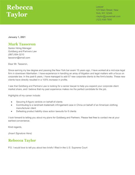 Lawyer Cover Letter Examples And Templates For 2024 ResumeBuilder