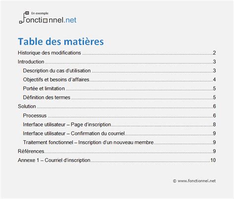 Exemple De Dossier Fonctionnel