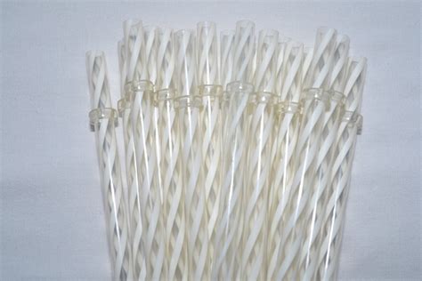 10 Reusable 9 Inch Clear Swirly Straws With Rings Bpa Etsy