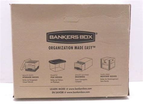 Case of (12) Bankers Boxes, Item No. 00703 letter/legal size with lift off lids, features easy ...