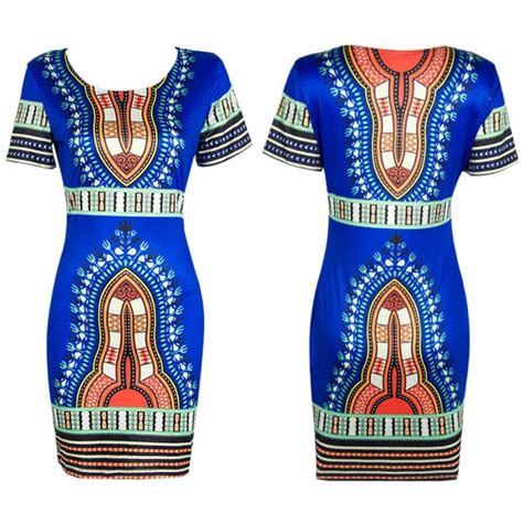 Women Traditional African Print Dashiki Bodycon Sexy Short Sleeve Dress In Dresses From Womens