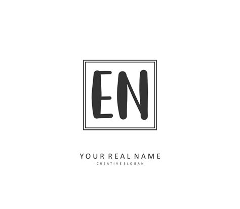 en initial letter handwriting  signature logo  concept handwriting initial logo
