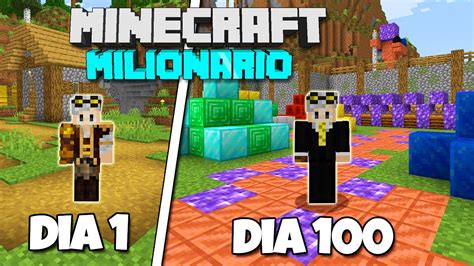 Sobrevivi Dias Ficando Rico No Minecraft Youtube