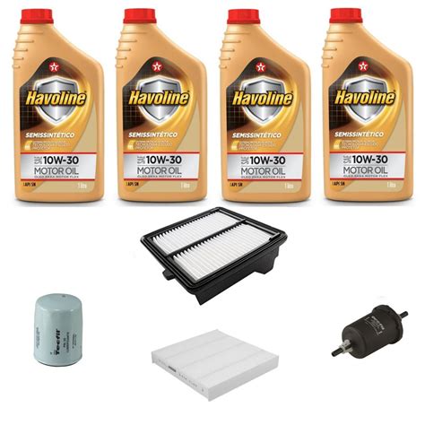 Kit Troca De Óleo filtros Honda Fit City Havoline 10w30 Submarino