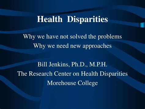 Ppt Health Disparities Powerpoint Presentation Free Download Id261032