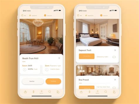 Premium AI Image Hotel Booking App UI Design By Generative AI