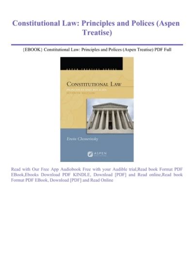 {EBOOK} Constitutional Law Principles and Polices (Aspen Treatise) PDF Full