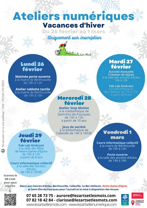 Ateliers Numeriques Vacances D Hiver Mairie De La Neuville Du Bosc