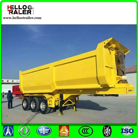 3 Axle Hyva Cylinder End Dump Semi Trailer U Shape End Dump Trailer