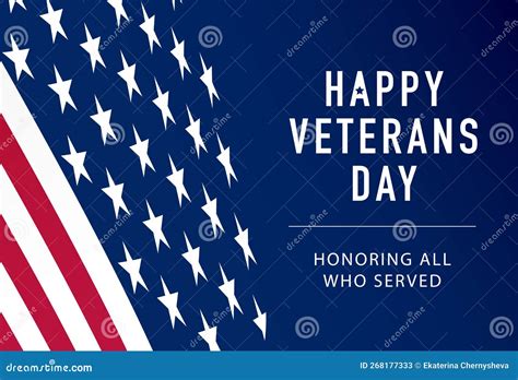 Greeting Card For Happy Veterans Day Honoring All Who Served American